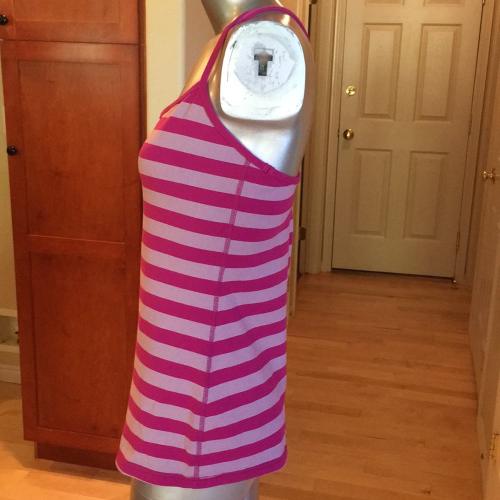 Lululemon Power Y Tank *Luon Micro Macro Stripe Raspberry / Raspberry - Picture 7 of 12